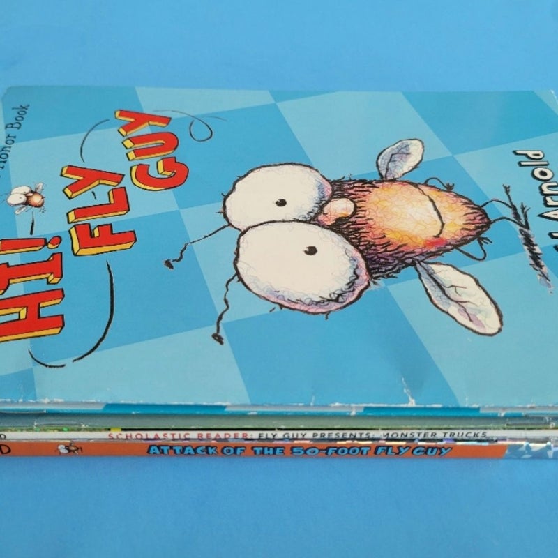 LOT OF 6 FLY GUY BOOKS BY TEDD ARNOLD MONSTER TRUCKS SCHOLASTIC HOLO HARDCOVER