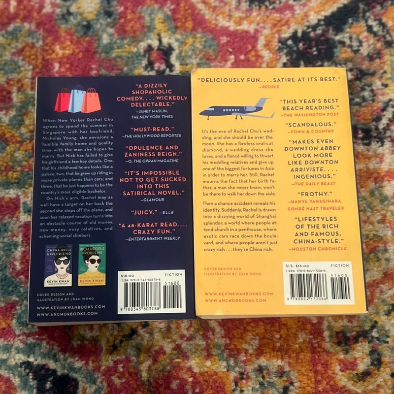 Lot of 2 PB - Kevin Kwan - Crazy Rich Asians & China Rich Girlfriends VG