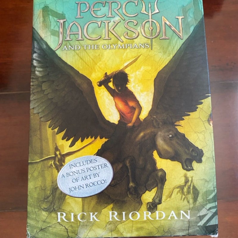 Percy Jackson and the Olympians 5 Book Paperback Boxed Set (w/poster)