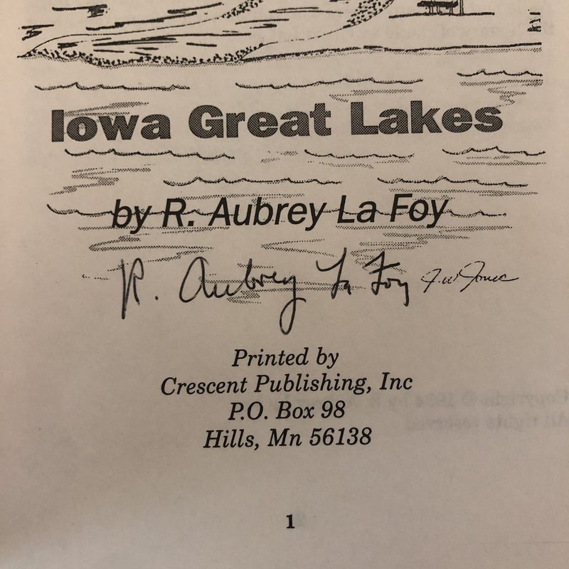 Down Memory Lane of the Iowa Great Lakes - signed copy