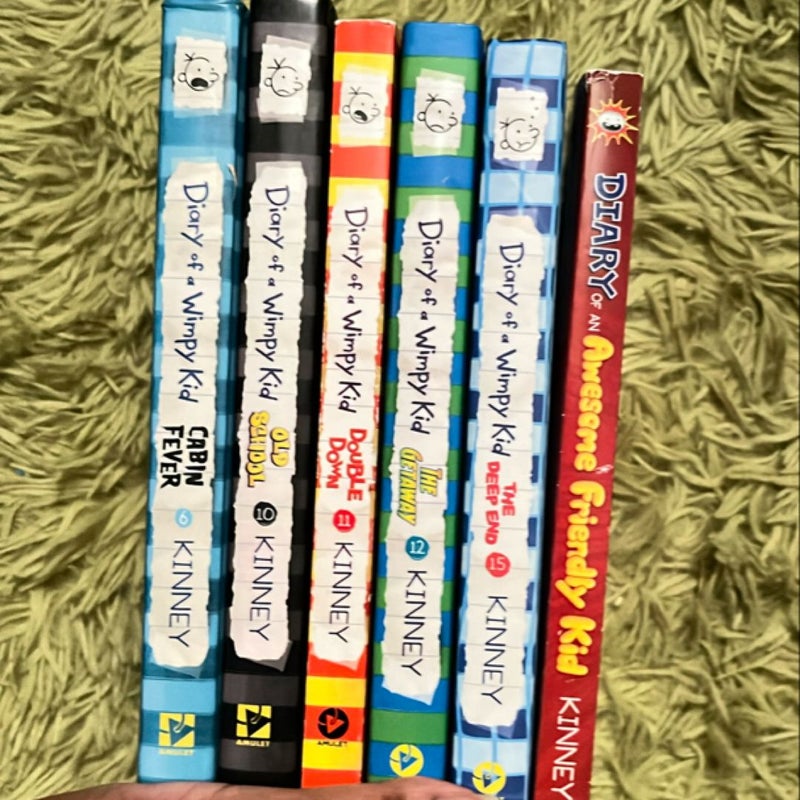 Diary Of A wimpy Kid Bundle of books 6, 10, 11, 12, 15