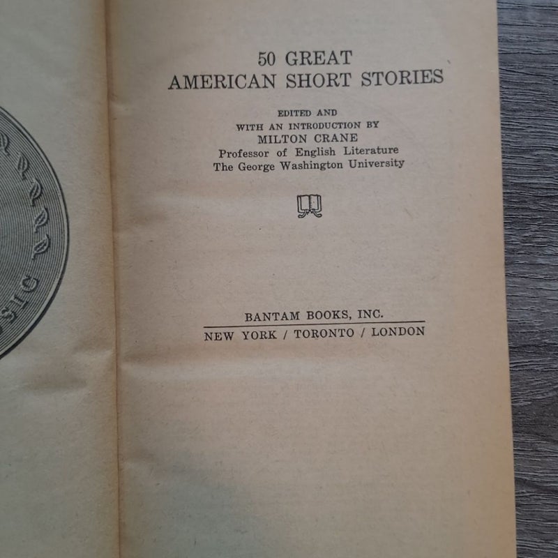 Fifty Great America Short Stories Edited by Milton Crane 1966 Bantam Paperback 