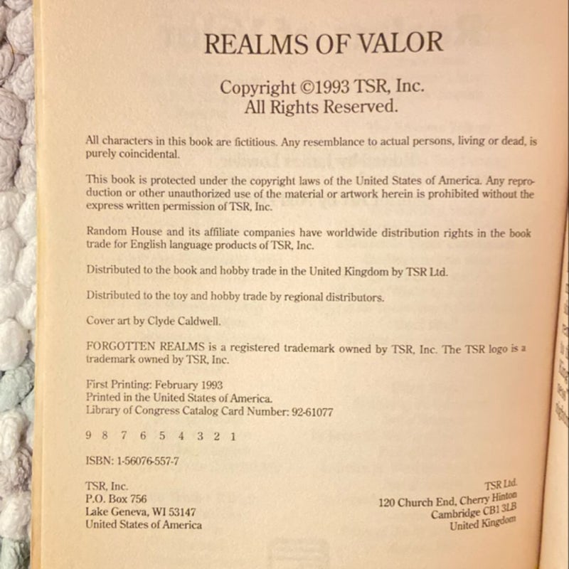 Forgotten Realms: Realms of Valor (First Edition First Printing)