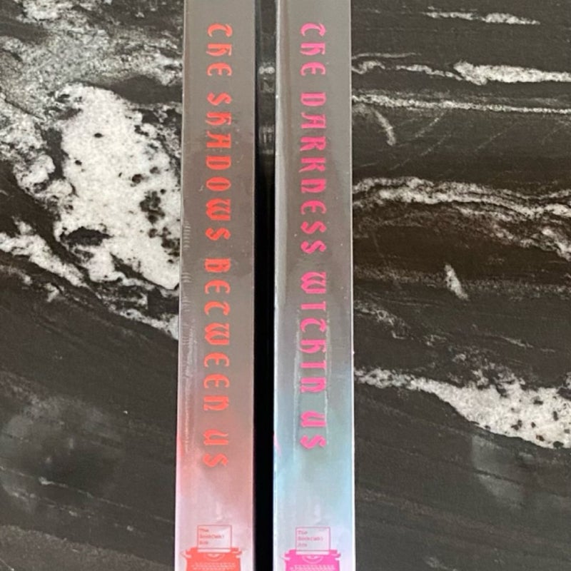 The Shadow Between Us & The Darkness Within Us by Tricia Levenseller Bookish Box Sealed Signed Reversible 
