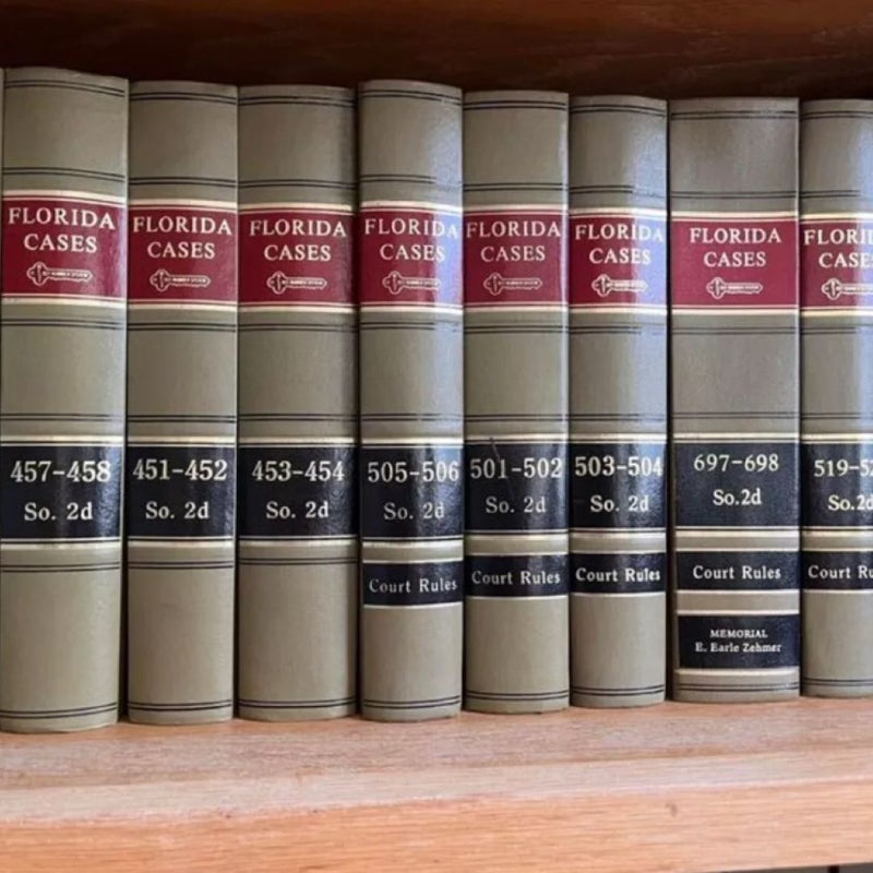 10 Florida Case 2D Series Law Books Perfect For Decorating Your Office