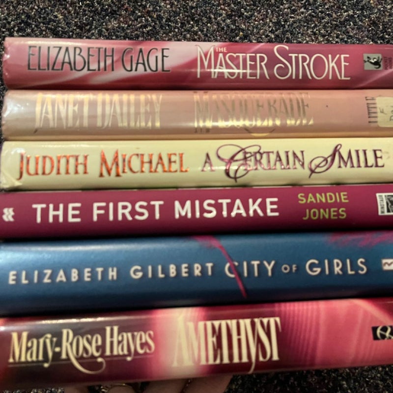 Fiction/Romance Hardback 6 Book Bundle