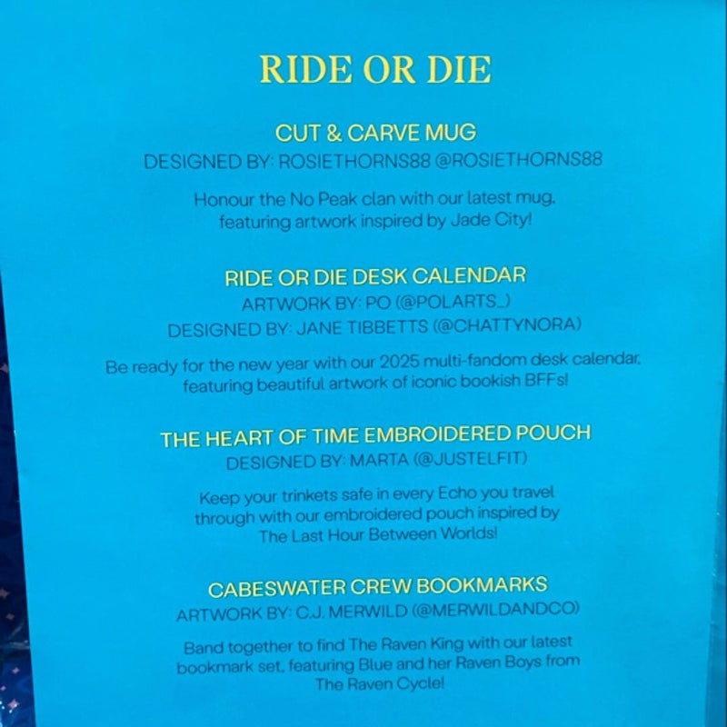 Ride or Die Dec 2024 Illumicrate box minus book