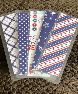 New laminated double sided bookmark USA Fourth of July 