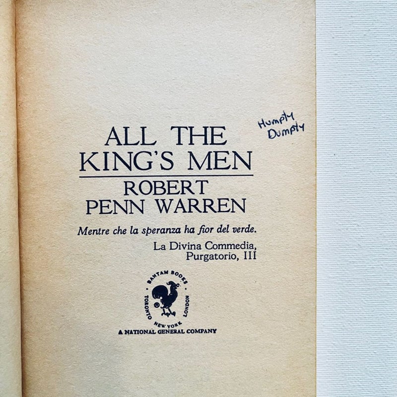 All the King’s Men 1970 Bantam Modern Classic