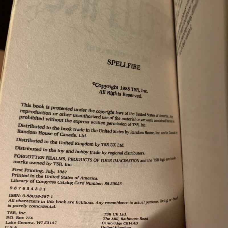 Vintage Forgotten Realms: Spellfire, Shandril’s Saga 1, 1988 First Edition First Printing