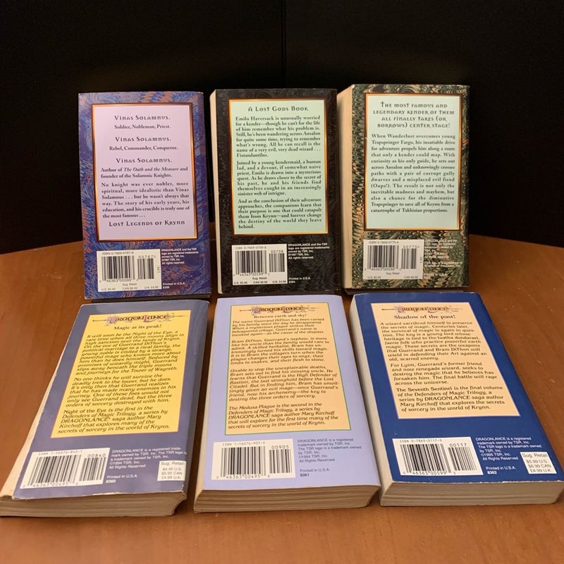 DragonLance: Complete Lost Legends & Defenders of Magic Trilogy Set: Vinas Solamnus, Fistandantilus Reborn, Tales of Uncle Trapspringer, Night of the Eye, The Medusa Plague, The Seventh Sentinel
