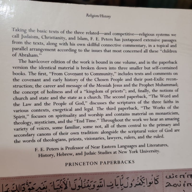 Judaism, Christianity, and Islam: the Classical Texts and Their Interpretation, Volume I-3
