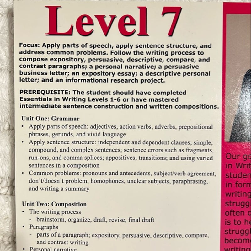 Essentials in Writing Second Edition Level 7 Textbook