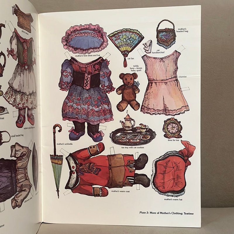 Victorian Cat Family Paper Dolls in Full Colour by Evelyn Gathings
