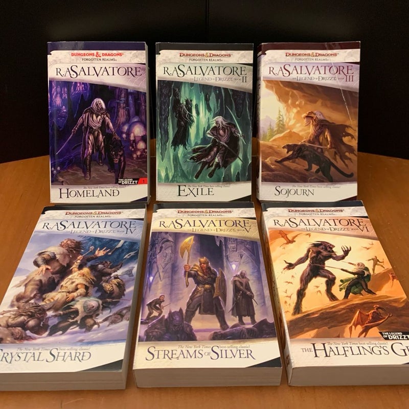 Legend of Drizzt 1-13: 4 Complete Series, Dark Elf, Icewind Dale, Legacy of the Drow, Paths of Darkness: Homeland, Exile, Sojourn, The Crystal Shard, Streams of Silver, The Halfling’s Gem, The Legacy, Starless Night, Siege of Darkness, Passage to Dawn, The Silent Blade, The Spine of the World, Sea of Swords