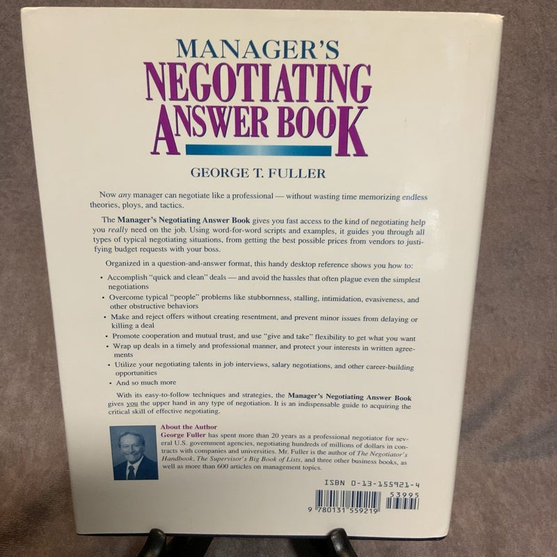 The Manager's Negotiating Answer Book