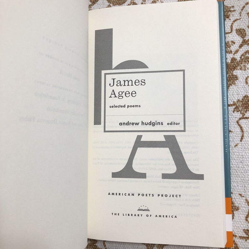 James Agee: Selected Poems