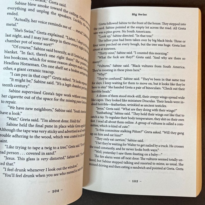 Big Swiss, Advance Reader’s Edition