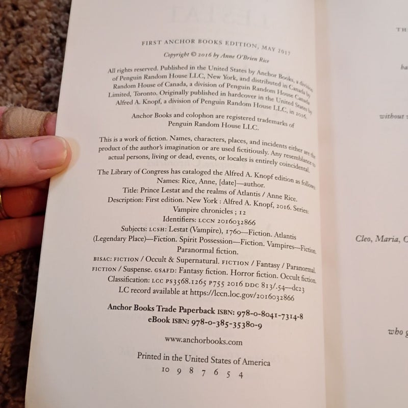 Prince Lestat and the Realms of Atlantis