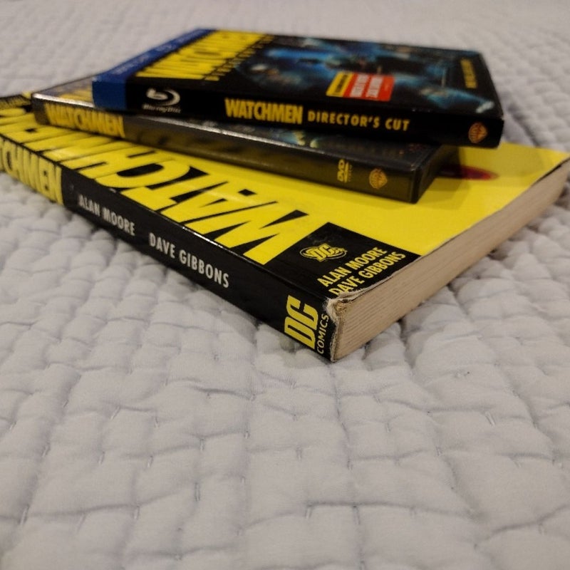 Watchmen Comic Book and DVD and Blu-ray bundle.