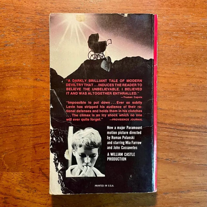 Rosemary's Baby by Ira Levin 1968 Movie Tie In Edition Vintage Paperback Horror Classic 