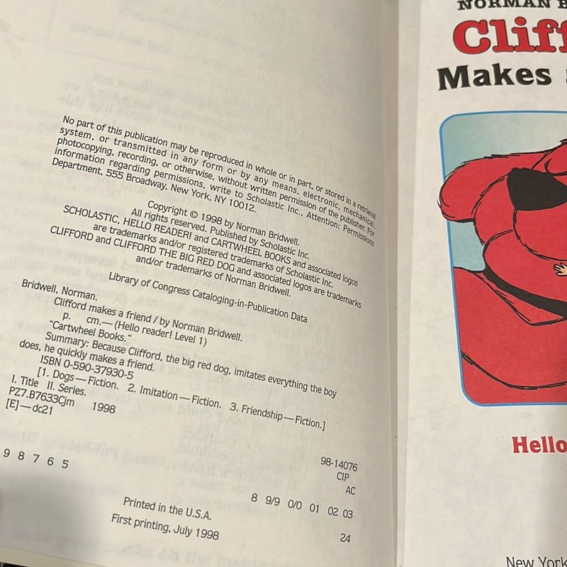 Clifford Makes a Friend *1998 first edition, out of print