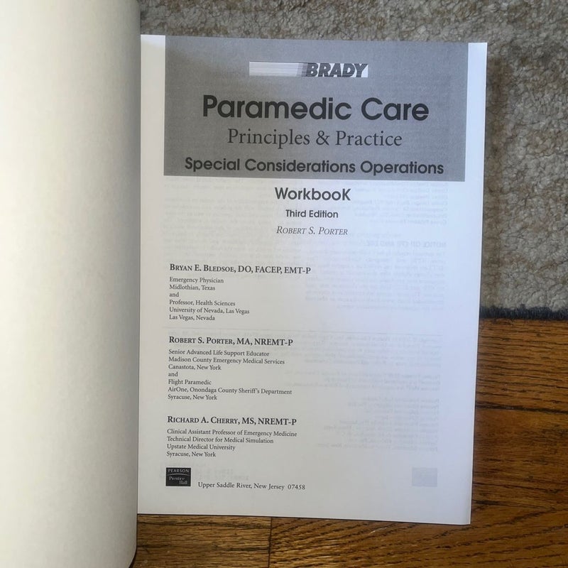 Paramedic Care - Principles and Practice