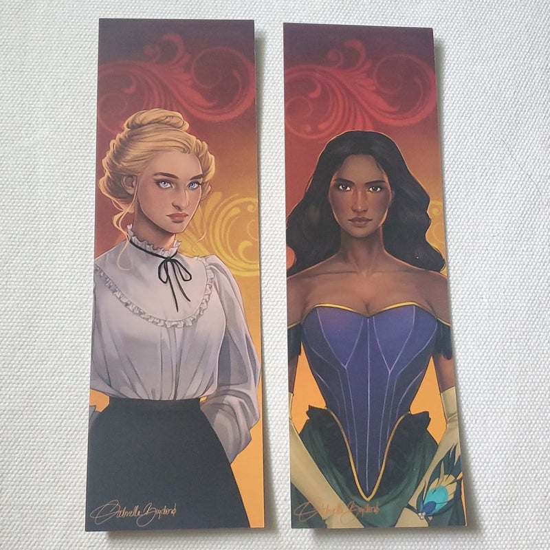 Illumicrate Gilded Wolves bookmark set and FairyLoot Star Touched Queen art print
