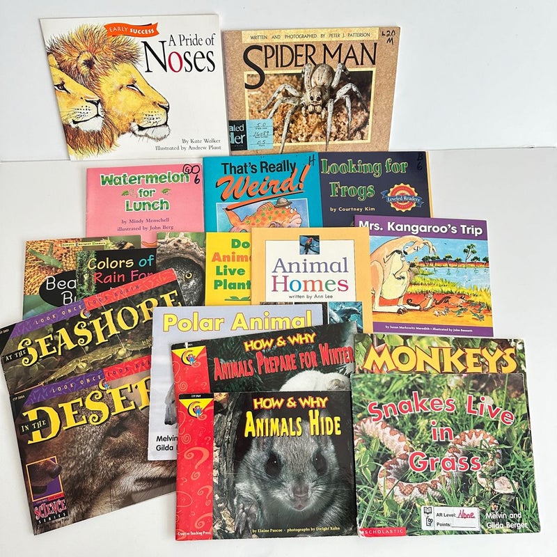 Learn to Read Animal Book Bundle, Lot of 17, Early Reader