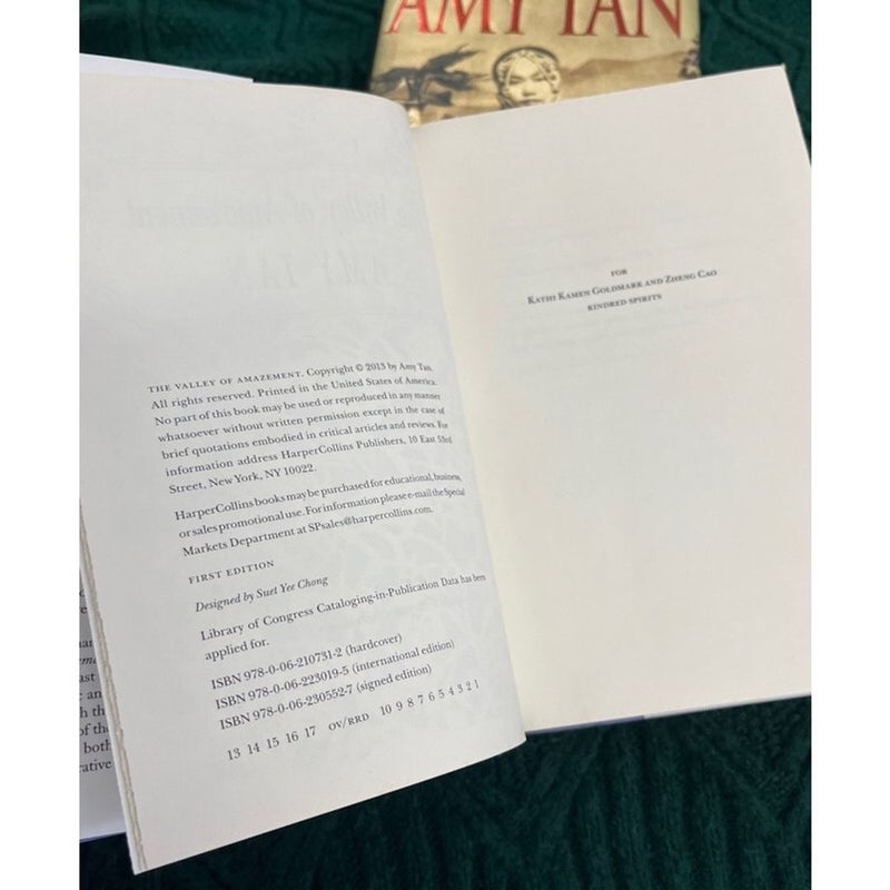 2 Novels by Amy Tam The Valley of Amazement and The Bonesetter's Daughter First Edition Hardcovers w/ Dust Jackets 