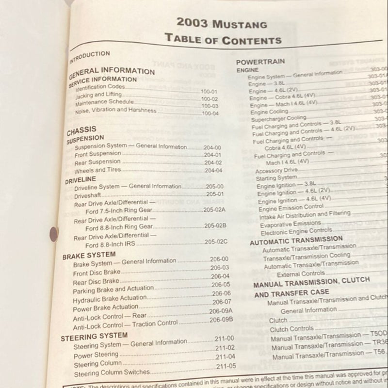 2003 workshop, manual, mustang Ford motor company (473)