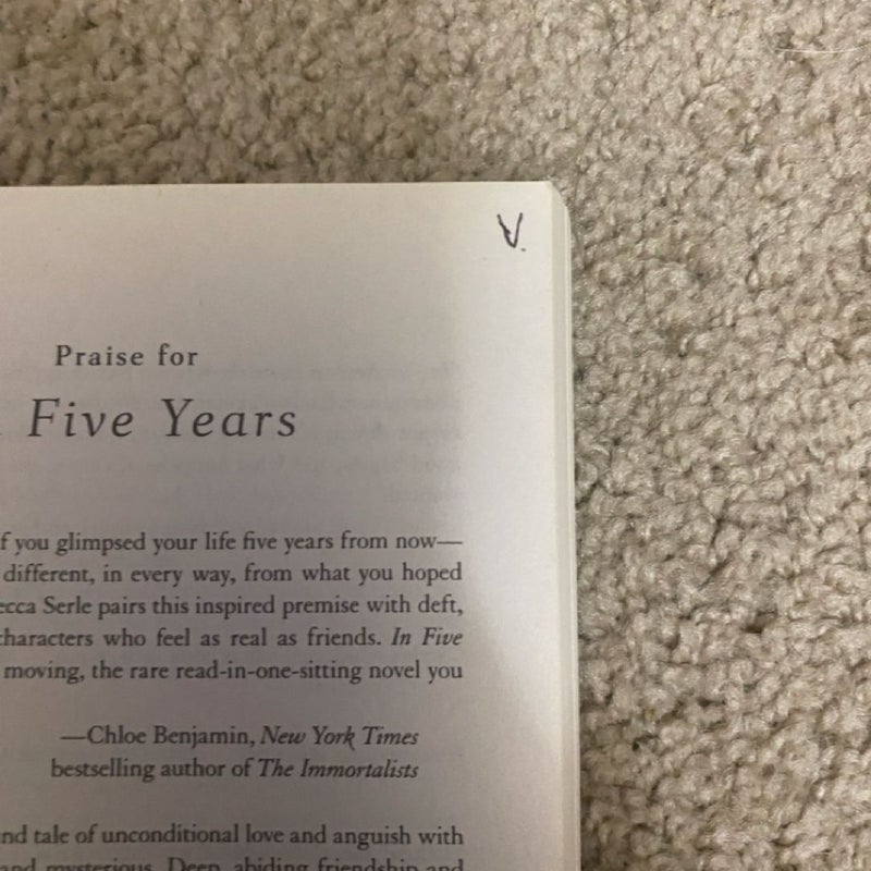 In Five Years Book