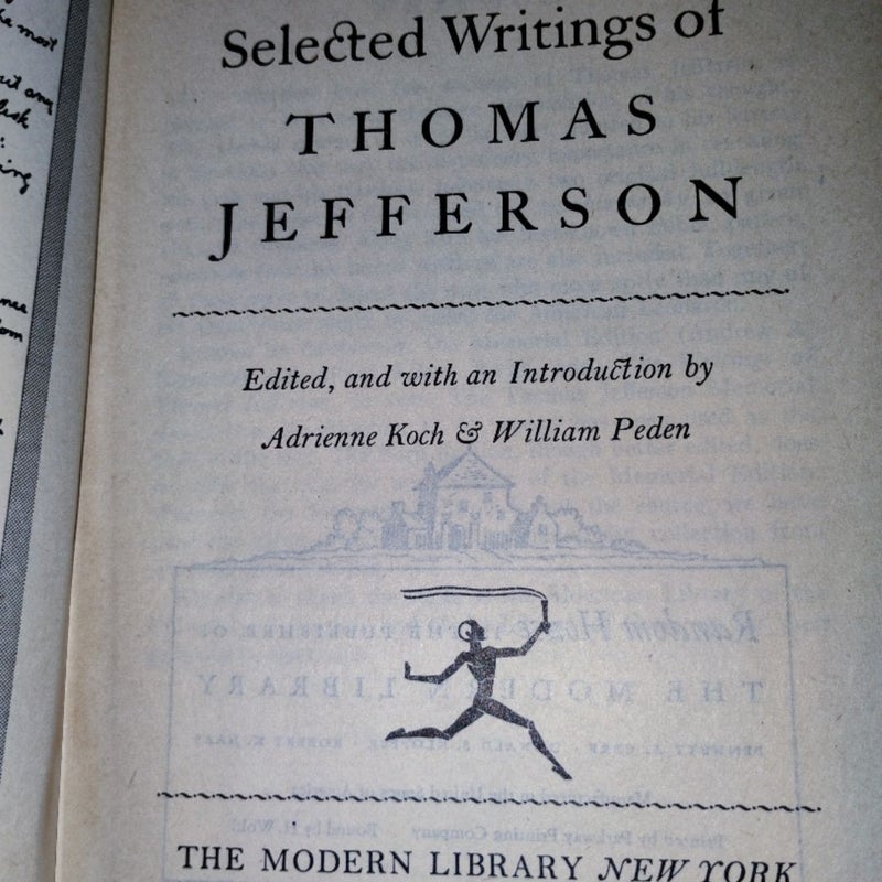 The life and selected writings of Jefferson ( The modern library )