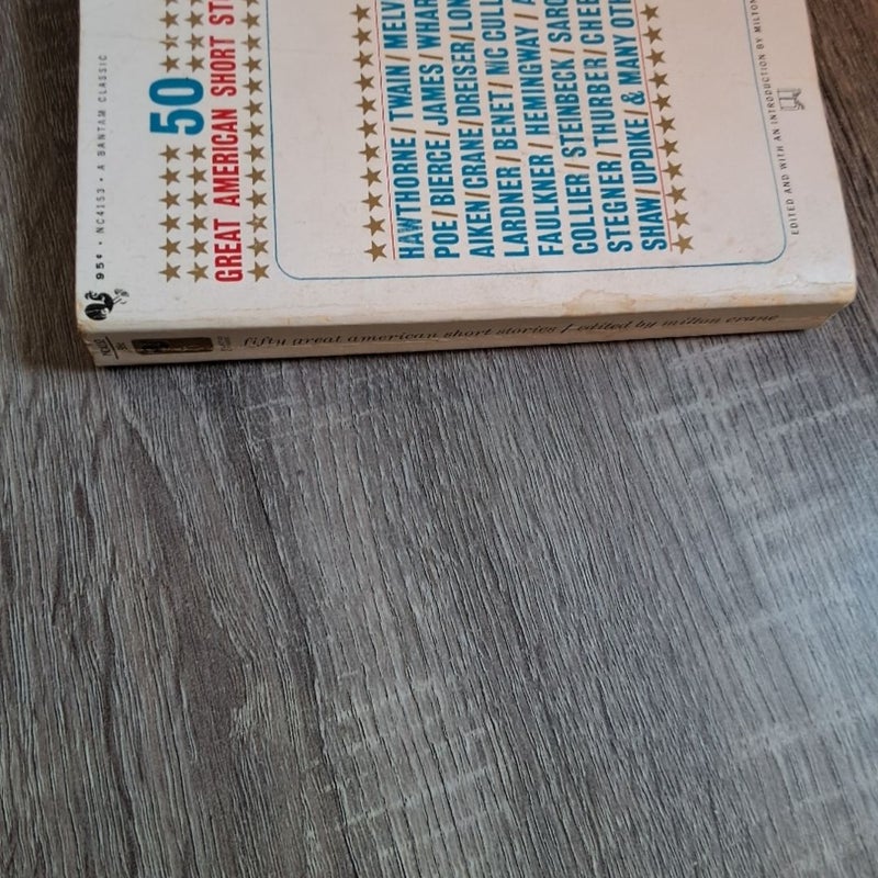 Fifty Great America Short Stories Edited by Milton Crane 1966 Bantam Paperback 