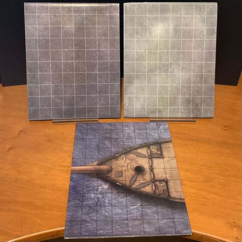 Pathfinder Flip-Mat Lot: City Streets, Waterfront Tavern, Pirate Ship, Open VG