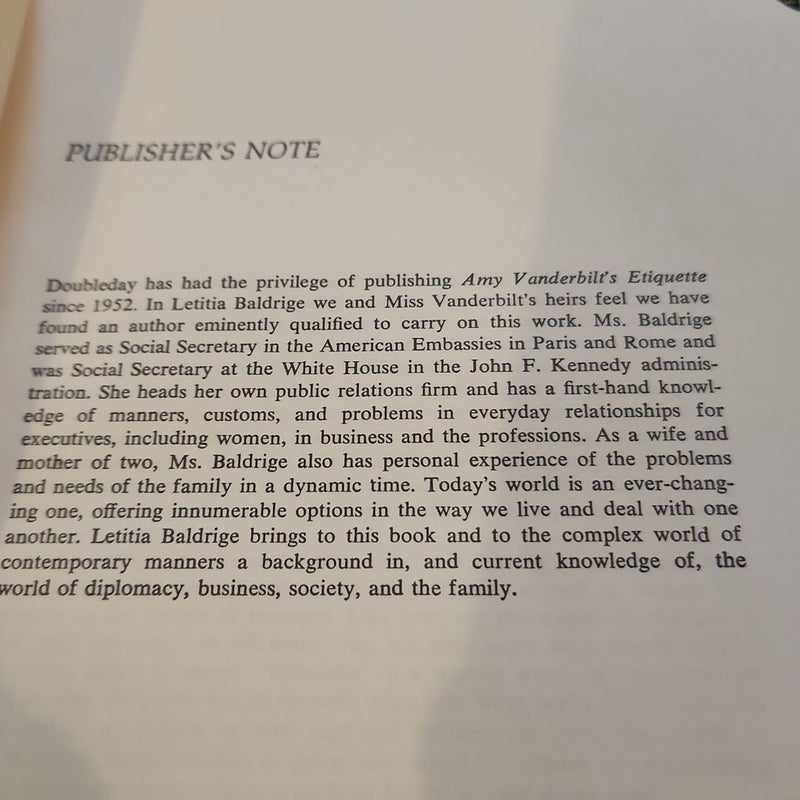 The Amy Vanderbilt Complete Book of Etiquette 
