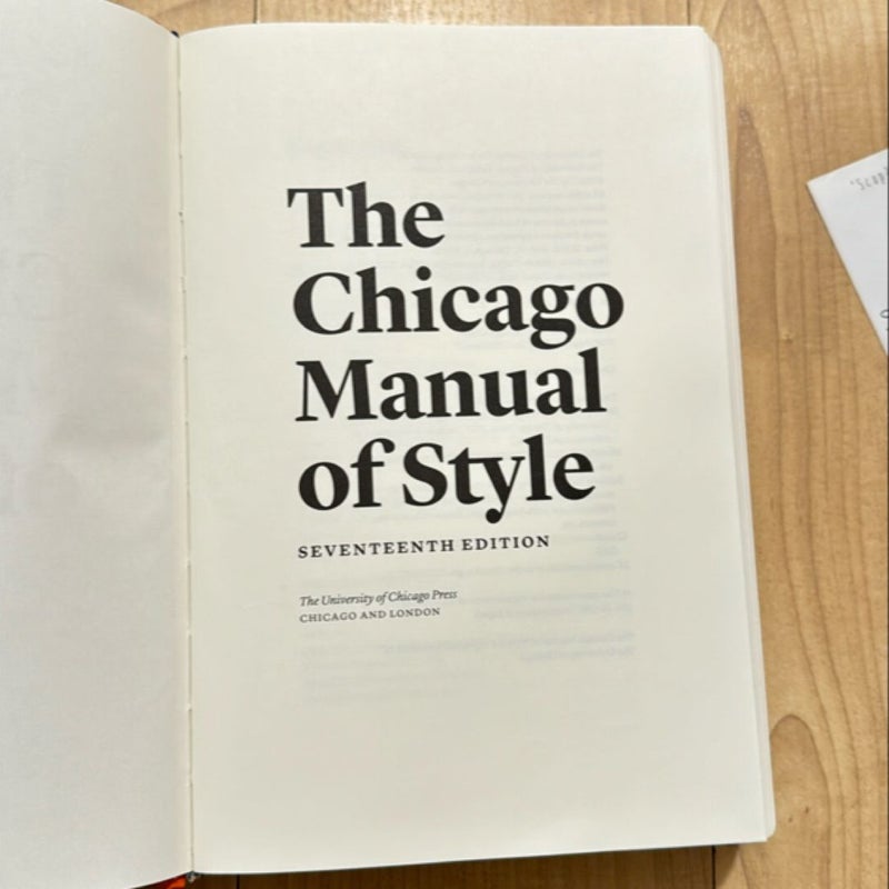 The Chicago Manual of Style, 17th Edition