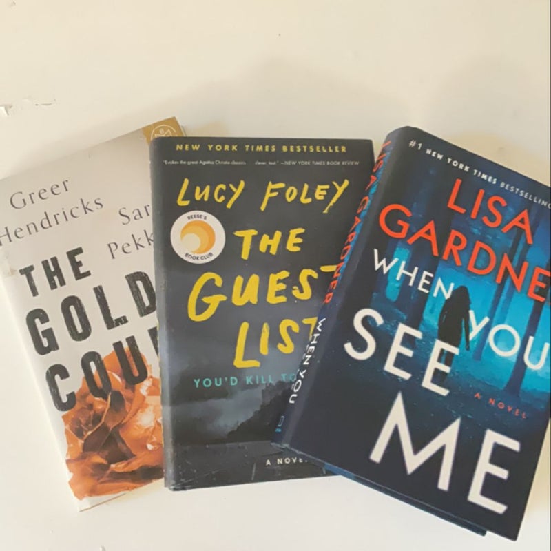 The Golden Couple The Guest List When U See Me THRILLER BUNDLE lucy foley Lisa Gardner 