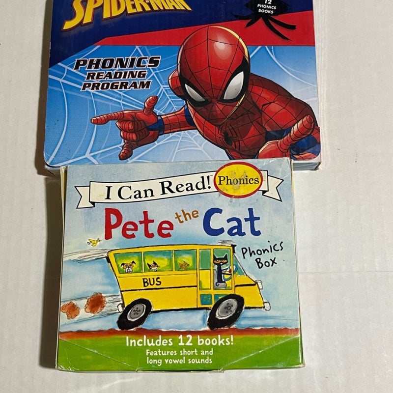 Pete the Cat and Spider-man Phonics Books for Kids 24 books in total