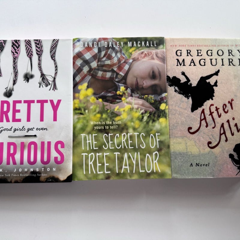 YA book lot of 3: Pretty Furious, After Alice & The Secrets of Tree Taylor