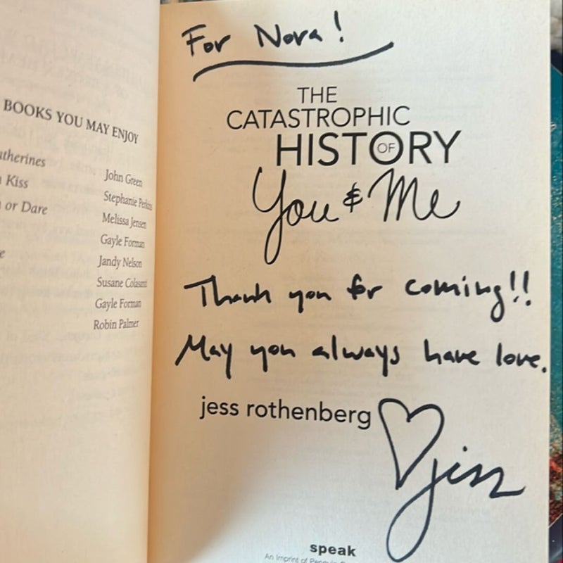 The Catastrophic History of You and Me (Signed Copy)