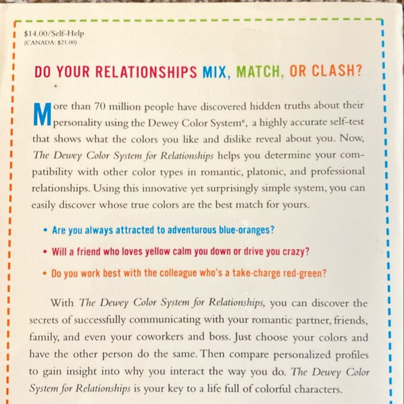 The Dewey Color System for Relationships