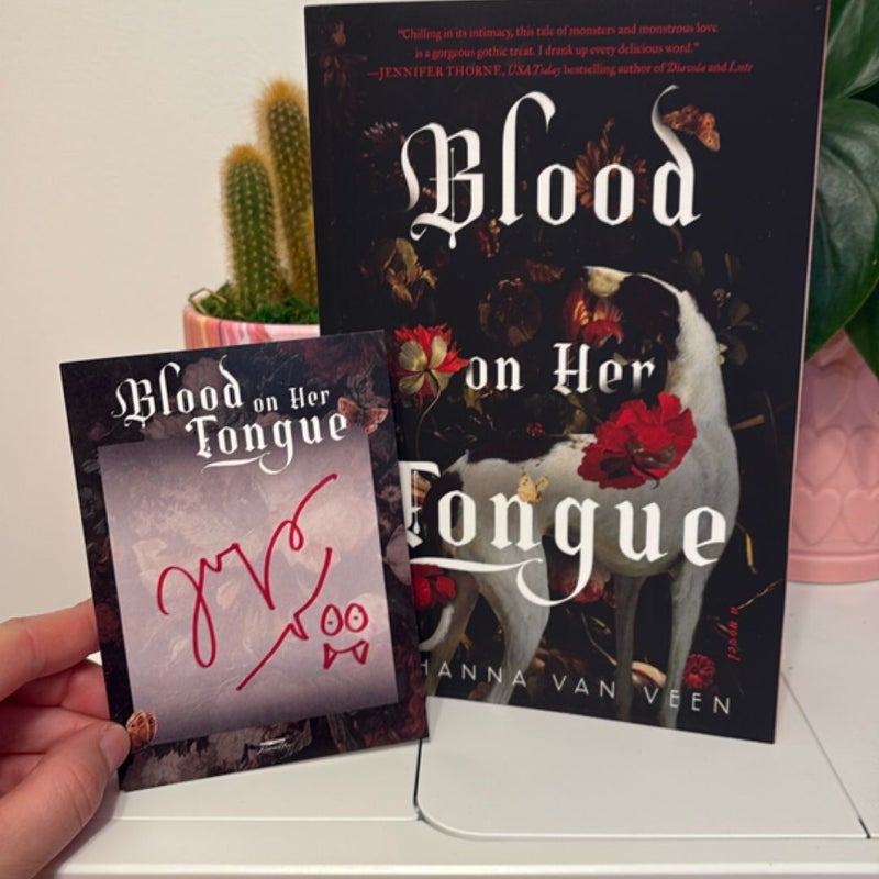 Blood on Her Tongue with Name Plate 