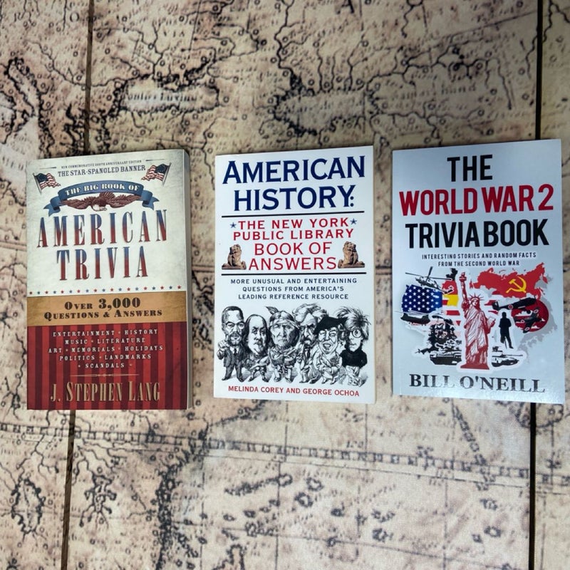 LOT of 3 American History Trivia Paperback Books.