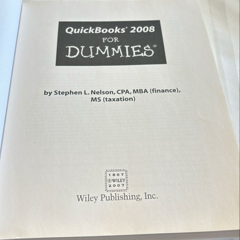 QuickBooks 2008 for Dummies