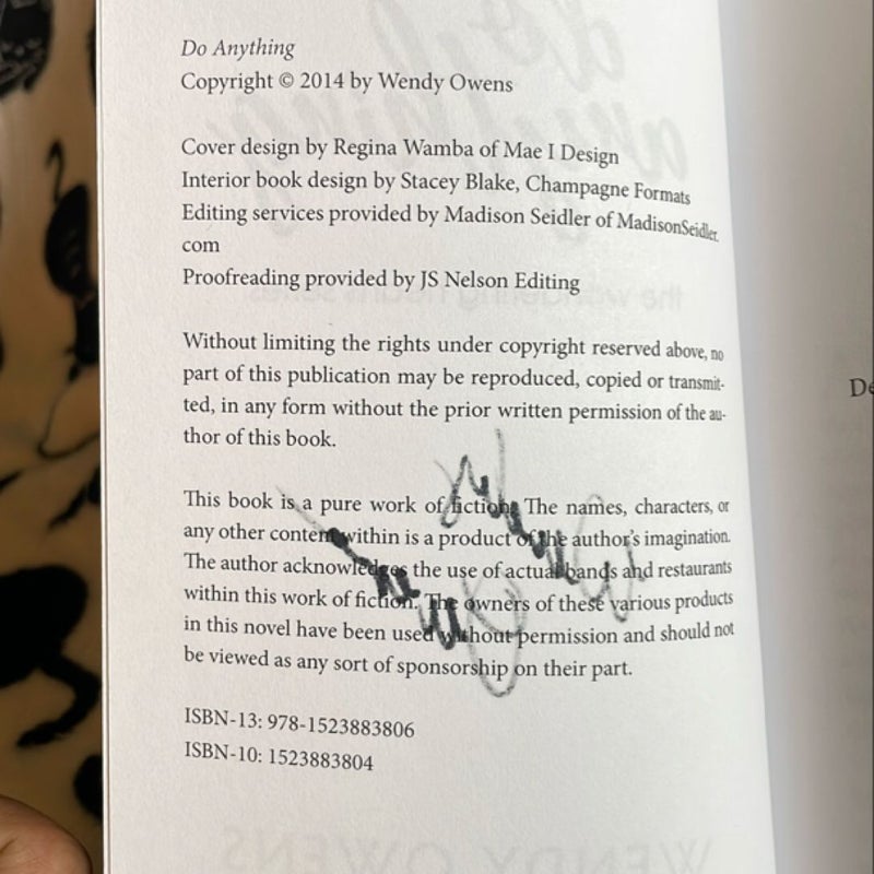 Do Anything *Signed - First Edition/First Printing*