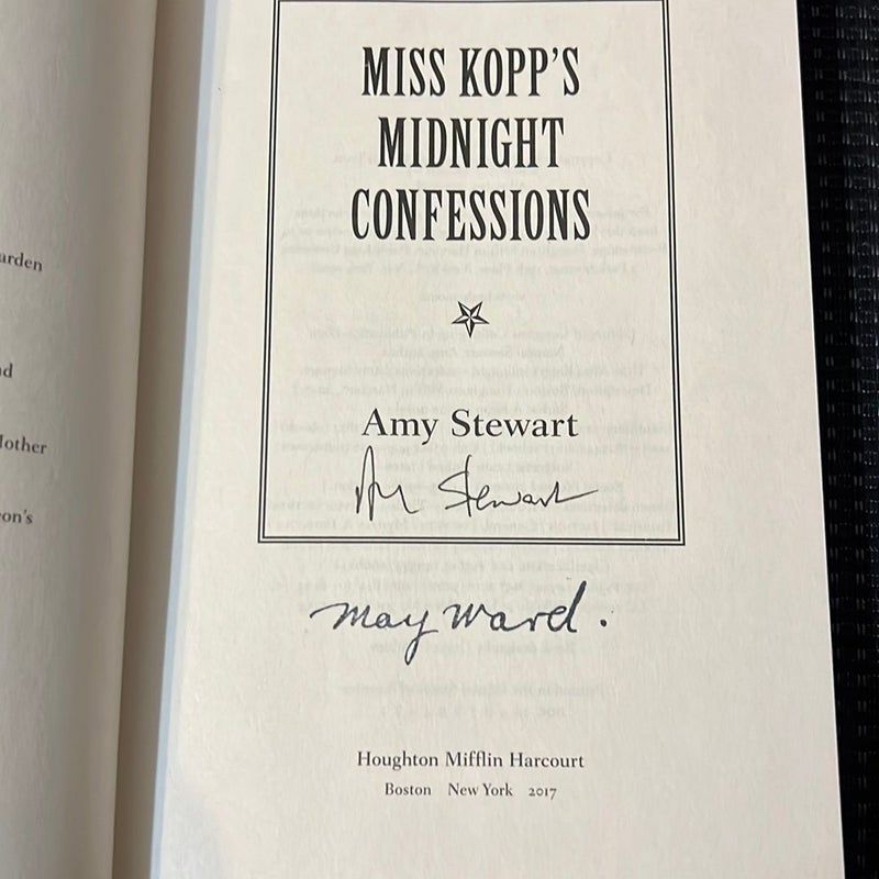 Miss Kopp's Midnight Confessions (signed by author)