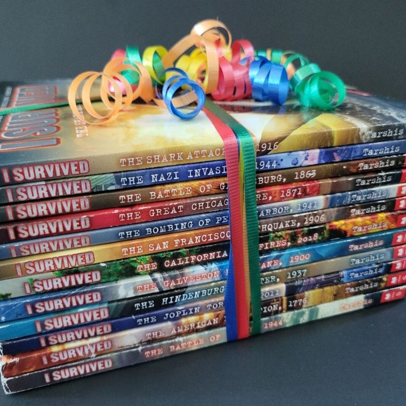 I SURVIVED LOT OF 12 SCHOLASTIC PAPERBACK BOOKS BY LAUREN TARSHIS NO DUPLICATES 