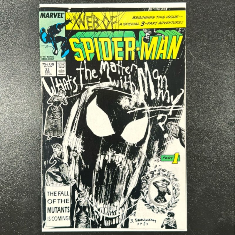 Web of Spider-Man # 33 Part 1 Dec 1987 Marvel Comics  