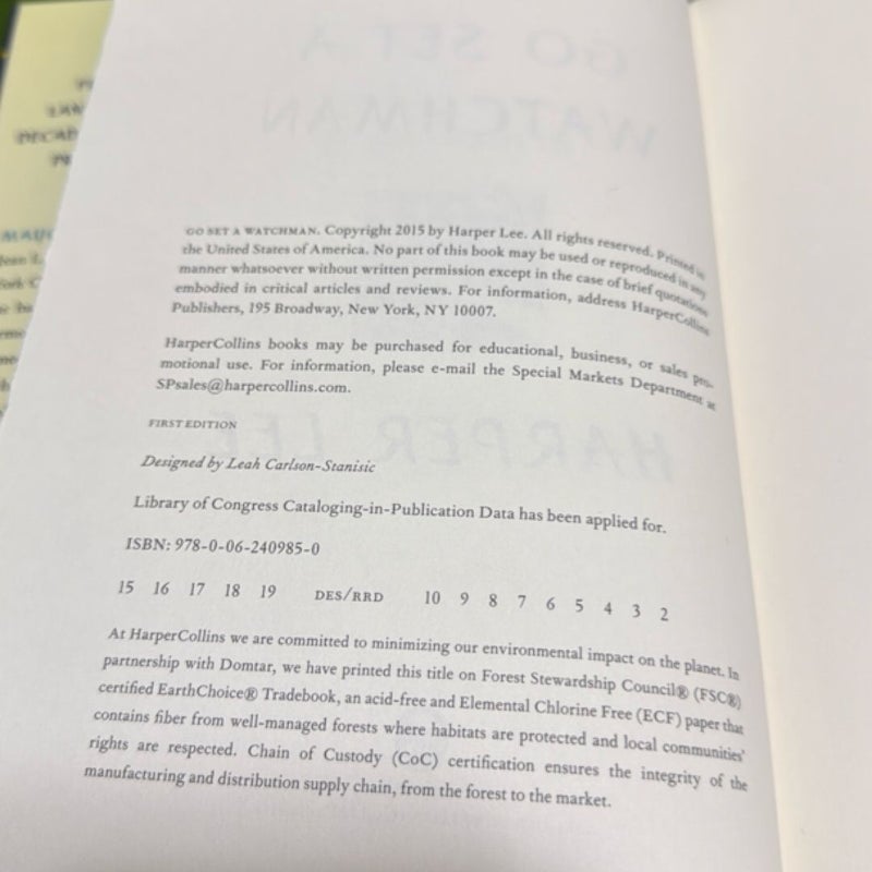 Go Set a Watchman First Edition